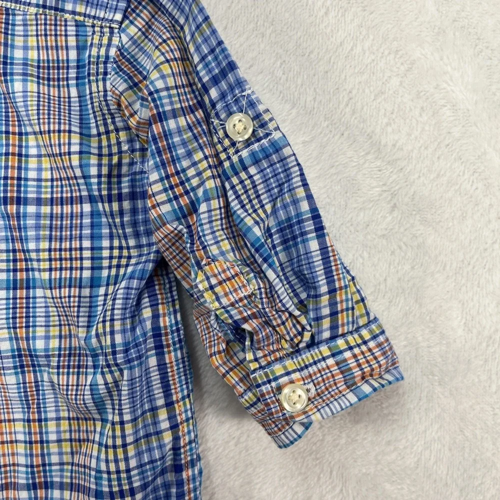 Ralph Lauren Plaid Button Down Shirt Baby Boy 3m Roll Tab Embroidered Preppy